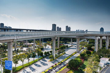 Canvas Print - Highway and overpass in the city