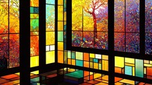 Colorful Abstract Illustration Of A Stained Glass Window - Great For A Wallpaper