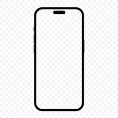 Poster - High quality realistic newest version of smartphone with blank white screen alpha transperant vector illustration. Realistic mockup template phone for your project, visual ui app demonstration.