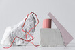 © TrueFrame Collective - Horizontal close-up studio shot of contemporary still life composition of various objects made of different materials, white background