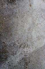 Abstract background from the surface of an old gray wall damaged by time.