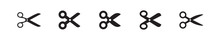 Scissors Vector Icon Set. Pictogram Of Scissor. Symbol Of Cutting.