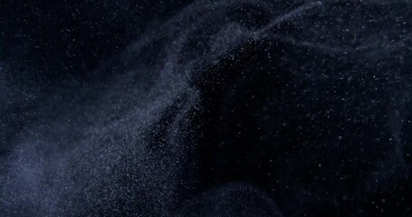 Wall Mural - System of particles on black screen in slow motion. Atmosphere particle overlay. Filmed with RED camera