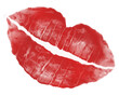 A 3D illustration of a lipstick kiss