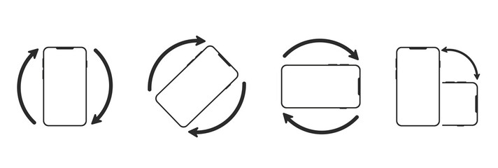 Poster - Returned smartphone isolated icon. Device rotation symbol. Return your device. Vector illustration