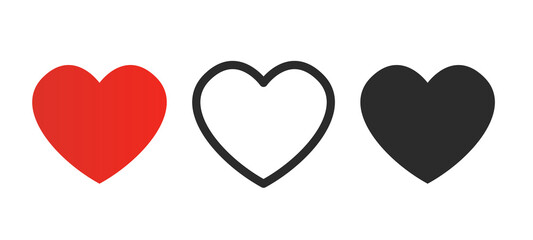 Poster - Collection of hearts on a white background. Vector illustration
