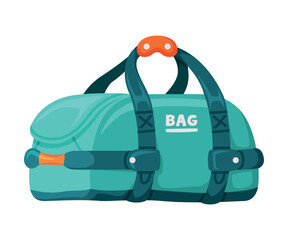 Sticker - Travel Bag with Handle and Zipper as Packed Luggage for Traveling Vector Illustration