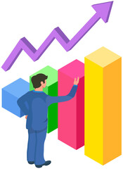 Poster - analytics information and development statistics. web analysis measure, product testing technology. 