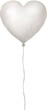 White love heart balloon. Hand drawn painted watercolor illustration.