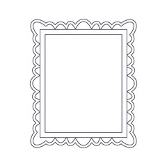 Retro vintage rectangular frame for images, pictures, art gallery paintings or photos, thin line design vector template.