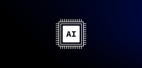 Aufkleber - Abstract futuristic background with Artificial Intelligence design theme. Modern Technology illustration for banner and poster copy space 