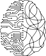 Aufkleber - - in futuristic artificial intelligence design theme. Printed circuit board outline illustration for design element