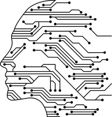 Aufkleber - - in futuristic artificial intelligence design theme. Printed circuit board outline illustration for design element