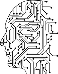 Aufkleber - - in futuristic artificial intelligence design theme. Printed circuit board outline illustration for design element