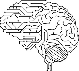 Aufkleber - - in futuristic artificial intelligence design theme. Printed circuit board outline illustration for design element