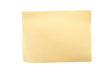 One yellow sticky post it note flat oblong isolated transparent background photo PNG file