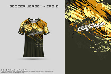 Wall Mural - Sports jersey and t-shirt template sports jersey design vector. Sports design for football, racing, gaming jersey. Vector.