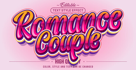 Poster - Editable text style effect - Romance Couple text style theme.