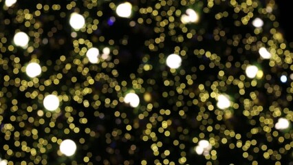 Poster - abstract glitter blur golden lights bokeh in dark