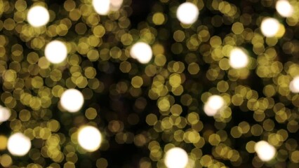 Poster - abstract glitter blur golden lights bokeh in dark