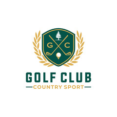 golf badge vector illustration. sport graphic template in emblem style.