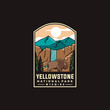 Yellowstone national park Wyoming vector graphic template in badge emblem style patch illustration.