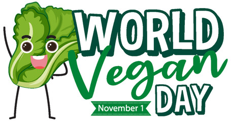 Wall Mural - World Vegan Day Logo Concept