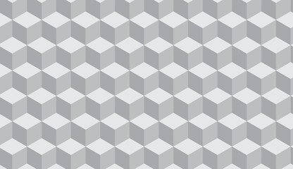 Abstract white 3D geometric wallpaper. Cubes background seamless pattern.