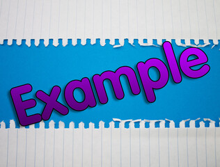 Poster - Example text with Torn, Crumpled White Paper on colored background.