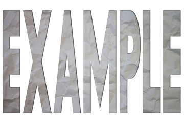 Poster - Example text with Torn, Crumpled White Paper on colored background.