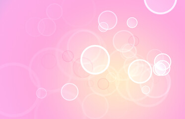 Wall Mural - white circles on a pink background. bokeh