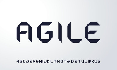 Leinwandbilder - Trendy ribborn font, a bold graphical english alphabet.