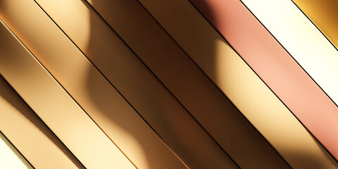 Poster - metallic orange colored wave pattern geometric shape object 3d render illustration