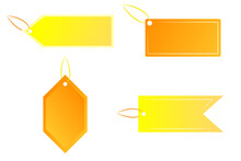 A Set Of Yellow And Orange Sale Tags. Good For Any Project.