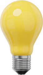 Poster - Realistic yellow light bulb. 3D rendering. PNG Icon on transparent background