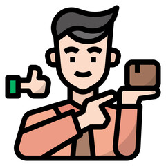 Sticker - salesman icon