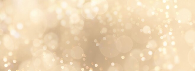Wall Mural - festive abstract christmas bokeh background - golden bokeh lights, beige - new year, anniversary, we