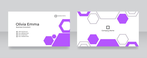 Wall Mural - Purple Creative and clean corporate business card template. Vector illustration. Stationery design