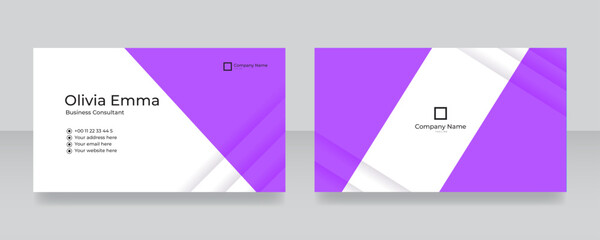 Wall Mural - Purple Creative and clean corporate business card template. Vector illustration. Stationery design