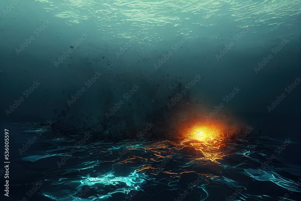Underwater explosion and gas leak. Sabotage of the underwater gas ...