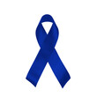© jittawit.21 - Colorectal cancer awareness month, dark blue ribbon with text on disease solidarity card banner with light background. colon cancer charity campaign.