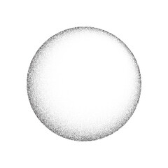 Poster - Grain circle gradient. Stippled round shape. Radial stochastic dotwork texture. Random grunge noise background. Black dots sphere. Halftone vector 