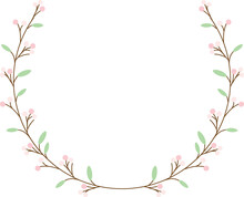 Minimal Flower Bud Heart And Circle Wreath