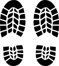 Footprint Icon. Footprint Silhouette. Simple Footprints Illustration