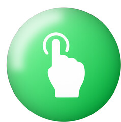 Fototapete - Press here button with realistic green emblem. Click here button icon for user interface.