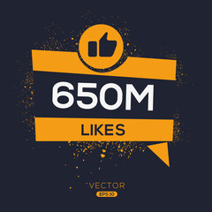 Poster - 650M, 650 million likes design for social network, Vector illustration.