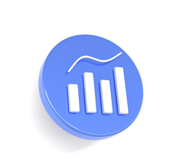 Poster - infographic chart or diagram for presentation statistic and analytics information. blue round icon w