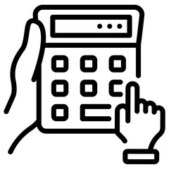 Poster - An icon of calculator line design 