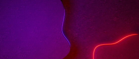 Wall Mural - violet dynamic shape abstract minimal background with purple and red light smooth grungy texture.