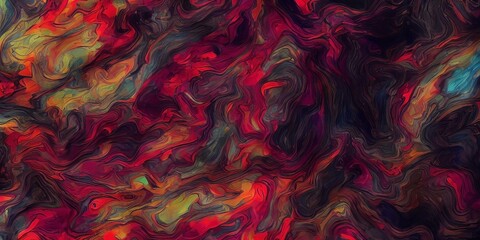 Wall Mural - An Abstract Painting Of Red, Yellow, And Blue Colors, Amazing Mixing Pattern Abstract Backdrop Background. Graphic Resource Overlay.